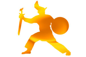 Logo movement warrior silat hold sundang blade and shield png