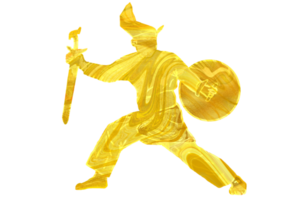 Logo movement warrior silat hold sundang blade and shield png