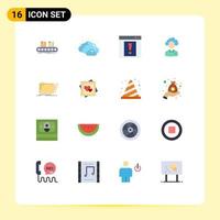 Modern Set of 16 Flat Colors and symbols such as people management contact human outsource Editable Pack of Creative Vector Design Elements