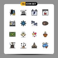 16 Creative Icons Modern Signs and Symbols of chart secure accumulator privacy browser Editable Creative Vector Design Elements