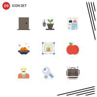 Group of 9 Modern Flat Colors Set for box kanji data india users Editable Vector Design Elements