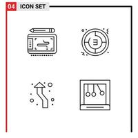 4 Creative Icons Modern Signs and Symbols of art arrow wacom time up Editable Vector Design Elements