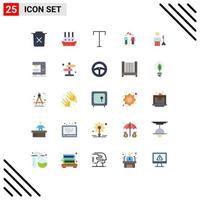 25 Thematic Vector Flat Colors and Editable Symbols of solution boy vessel couple men Editable Vector Design Elements