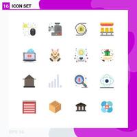 Set of 16 Modern UI Icons Symbols Signs for game travel s transportation seats Editable Pack of Creative Vector Design Elements