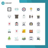 Modern Set of 25 Flat Colors and symbols such as hardware computer love search magnifier Editable Vector Design Elements