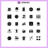 Set of 25 Modern UI Icons Symbols Signs for energy ecology lighting home bio video Editable Vector Design Elements