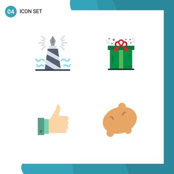 4 User Interface Flat Icon Pack of modern Signs and Symbols of pen appriciate nib gift good Editable Vector Design Elements