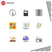 Modern Set of 9 Flat Colors and symbols such as tasks checklist grid shipping delivery Editable Vector Design Elements