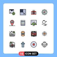 Stock Vector Icon Pack of 16 Line Signs and Symbols for laundry map camera location couple photography Editable Creative Vector Design Elements