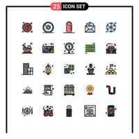 Set of 25 Modern UI Icons Symbols Signs for soccer ball grownup text mail Editable Vector Design Elements