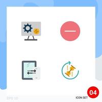 4 User Interface Flat Icon Pack of modern Signs and Symbols of generator multimedia setting remove connection Editable Vector Design Elements