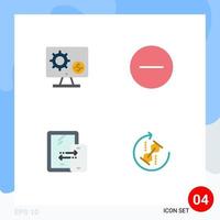 4 paquete de iconos planos de interfaz de usuario de signos y símbolos modernos de la configuración multimedia del generador eliminar elementos de diseño vectorial editables de conexión vector