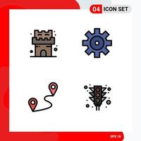 Universal Icon Symbols Group of 4 Modern Filledline Flat Colors of beach city setting location traffic Editable Vector Design Elements