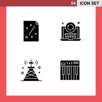 Universal Solid Glyphs Set for Web and Mobile Applications business communications project refresh signal Editable Vector Design Elements