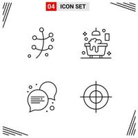 4 Icons Line Style Grid Based Creative Outline Symbols for Website Design Simple Line Icon Signs Isolated on White Background 4 Icon Set vector