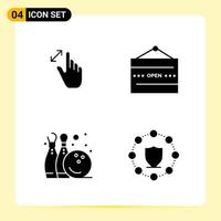 4 Creative Icons for Modern website design and responsive mobile apps 4 Glyph Symbols Signs on White Background 4 Icon Pack vector