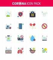 COVID19 corona virus contamination prevention Blue icon 25 pack such as ambulance dental shield care medical viral coronavirus 2019nov disease Vector Design Elements