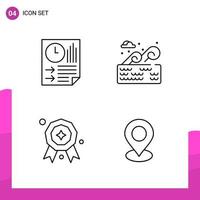 Outline Icon set Pack of 4 Line Icons isolated on White Background for responsive Website Design Print and Mobile Applications vector