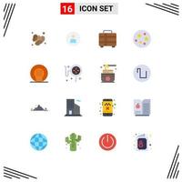 Modern Set of 16 Flat Colors Pictograph of athletics stars ui space travel Editable Pack of Creative Vector Design Elements