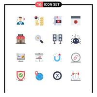 Modern Set of 16 Flat Colors Pictograph of discount remove saving layout cancel Editable Pack of Creative Vector Design Elements