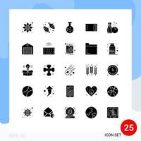 Universal Icon Symbols Group of 25 Modern Solid Glyphs of hobbies home ware boiling flask home board Editable Vector Design Elements