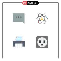 Mobile Interface Flat Icon Set of 4 Pictograms of bubble talent development person paper Editable Vector Design Elements