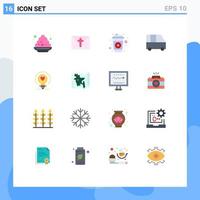 16 Creative Icons Modern Signs and Symbols of love passenger van hot minibus delivery van Editable Pack of Creative Vector Design Elements