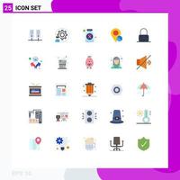 Pack of 25 creative Flat Colors of control pin bottle marker location Editable Vector Design Elements