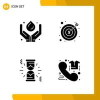 4 Icon Set Solid Style Icon Pack Glyph Symbols isolated on White Backgound for Responsive Website Designing vector