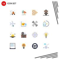 16 Universal Flat Colors Set for Web and Mobile Applications plane delay voice sign system holiday Editable Pack of Creative Vector Design Elements