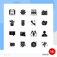 16 Universal Solid Glyphs Set for Web and Mobile Applications nature files carrot document history Editable Vector Design Elements