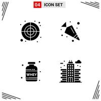 4 Icons Solid Style Grid Based Creative Glyph Symbols for Website Design Simple Solid Icon Signs Isolated on White Background 4 Icon Set vector