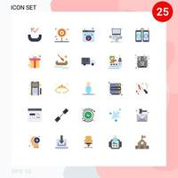 Set of 25 Modern UI Icons Symbols Signs for web design online lock multiplayer gaming Editable Vector Design Elements