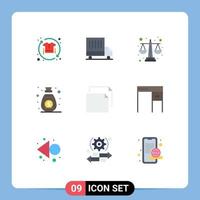 9 Creative Icons Modern Signs and Symbols of document sponsor balance speaker income Editable Vector Design Elements