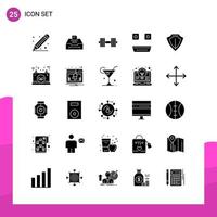 Glyph Icon set Pack of 25 Solid Icons isolated on White Background for responsive Website Design Print and Mobile Applications vector