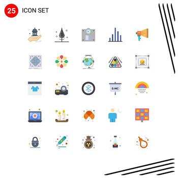 25 Flat Color concept for Websites Mobile and Apps megaphone loudspeaker scales digital inspect Editable Vector Design Elements