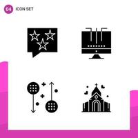 Glyph Icon set Pack of 4 Solid Icons isolated on White Background for responsive Website Design Print and Mobile Applications vector