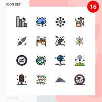 conjunto de 16 iconos de interfaz de usuario modernos símbolos signos para conectar mirada fija crecimiento mano vacaciones elementos de diseño de vectores creativos editables