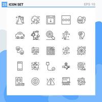 Set of 25 Modern UI Icons Symbols Signs for egg menu sound list element Editable Vector Design Elements