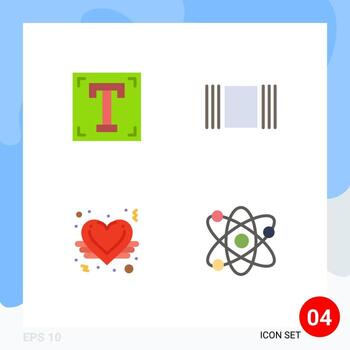 Flat Icon Pack of 4 Universal Symbols of designer heart program thumbnails love Editable Vector Design Elements