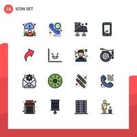 16 Flat Color Filled Line concept for Websites Mobile and Apps up iphone wifi android smart phone Editable Creative Vector Design Elements