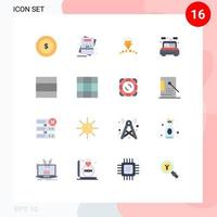 16 Flat Color concept for Websites Mobile and Apps layout bed diamond room home Editable Pack of Creative Vector Design Elements