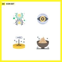 4 Thematic Vector Flat Icons and Editable Symbols of dollar education cog money science Editable Vector Design Elements