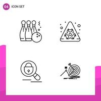 Outline Icon set Pack of 4 Line Icons isolated on White Background for responsive Website Design Print and Mobile Applications vector