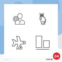 4 Creative Icons Modern Signs and Symbols of work recognition human user scanner Editable Vector Design Elements