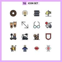 Set of 16 Modern UI Icons Symbols Signs for marine diving servers inspiration imagination Editable Creative Vector Design Elements