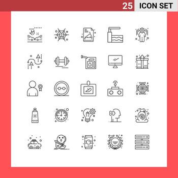 Set of 25 Modern UI Icons Symbols Signs for coding management back to school business springboard Editable Vector Design Elements