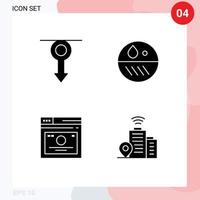 Editable Vector Line Pack of 4 Simple Solid Glyphs of boy layout man dermatology page Editable Vector Design Elements