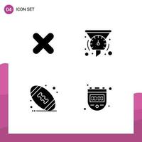 Universal Solid Glyphs Set for Web and Mobile Applications delete american cross dashboard football Editable Vector Design Elements