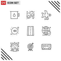 Pixle Perfect Set of 9 Line Icons Outline Icon Set for Webite Designing and Mobile Applications Interface vector